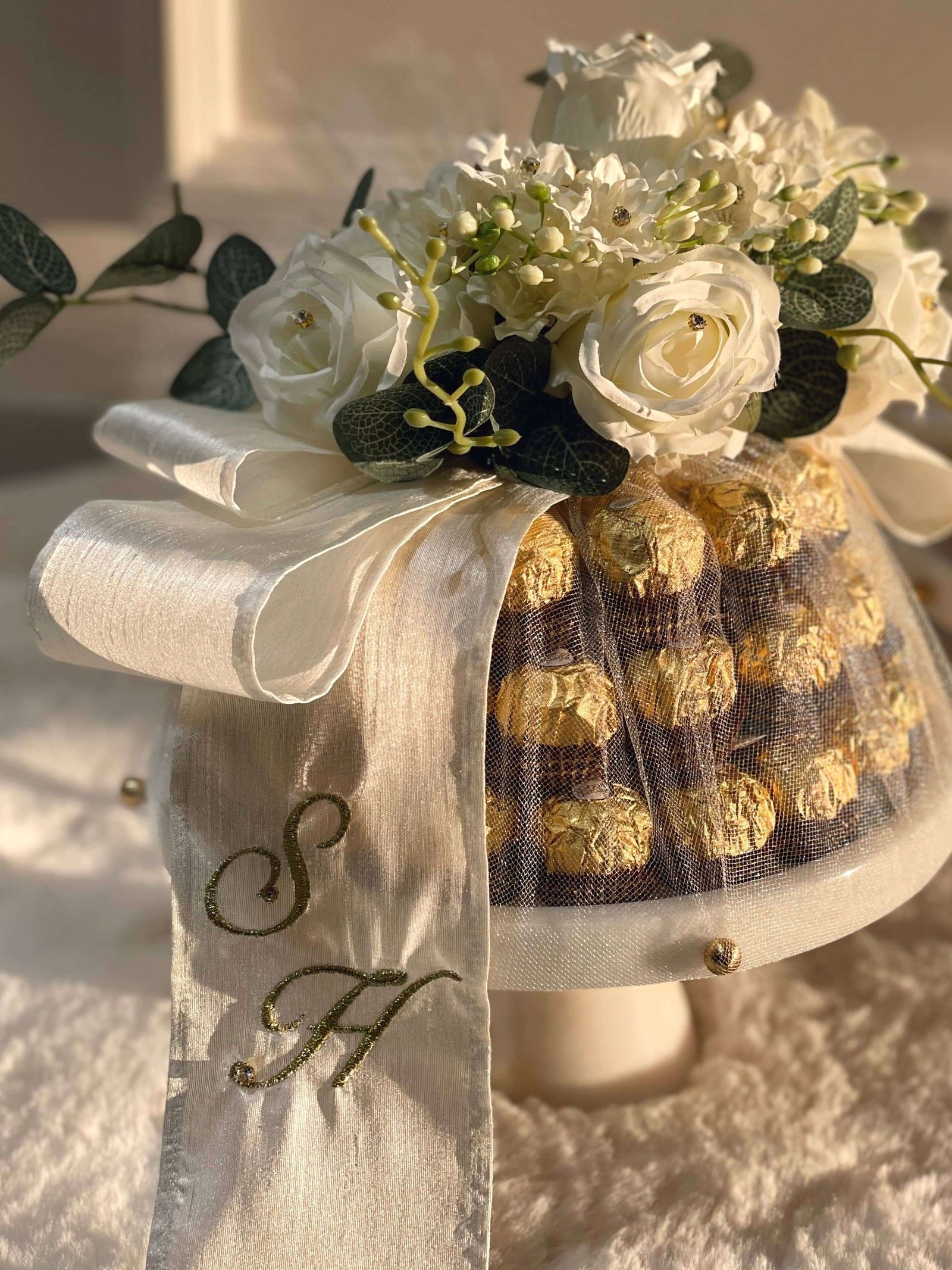 Luxury celebration hamper filled with gourmet treats